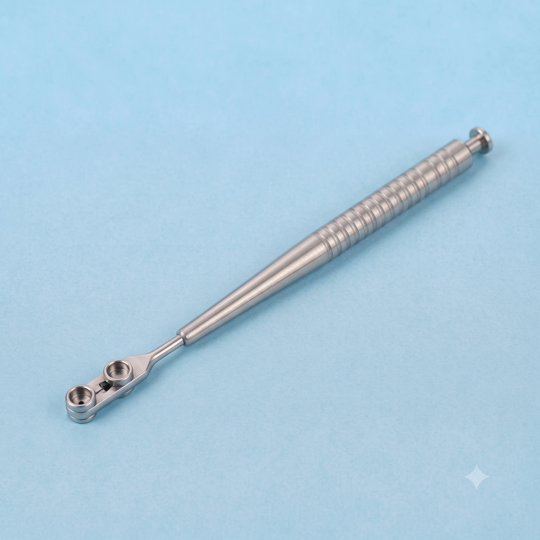 Porta Amalgama Dental de Acero Inoxidable con Cabezal de Doble Punta